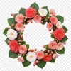 Floral Garland Design with Clear Background A floral wreath designed for commercial use with a clear background.