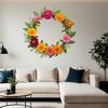 Personalized Wreath Illustration A floral wreath made with individual flowers forming a circular shape.