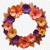 HD Wreath Illustration in PNG Format Floral wreath illustration with clear background and high-resolution details.