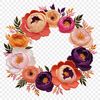 A high resolution floral wreath with clear background for sublimation and print quality.