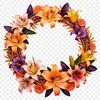 Beautiful High Resolution Wreath A high-resolution floral wreath design with a clear background, suitable for print or digital use.