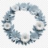 High Resolution Flower Wreath Graphic A transparent floral wreath made up of individual flowers and leaves, suitable for commercial use.