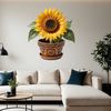Bright Blooms in White Pot A high-resolution transparent PNG image of a sunflower in a white flower pot, suitable for commercial and personal use.
