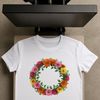 Customizable Wreath Design A floral wreath made up of various flowers and foliage.