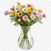 A colorful bouquet of flowers in a transparent PNG format, ideal for sublimation printing and commercial use.