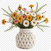 A colorful bouquet of fresh flowers in a transparent background, ideal for commercial or personal use.