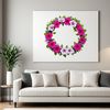 Beautiful Wreath Design Template A high-resolution floral wreath design with a clear background, perfect for sublimation printing or DIY crafts.