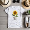 Large Transparent Floral Design Large transparent sunflower in a flower pot with clear background.