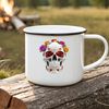 A minimalist white skull graphic. A simple white skull with a clear background, suitable for sublimation printing.
