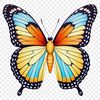 A colorful insect with delicate wings, against a clear transparent background.