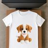 A high-resolution image of a playful dog in a crochet pattern available for free download.