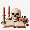 High-Resolution Skull Image Download A high-resolution transparent image of a skull with a clear background, suitable for various creative uses.