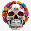 Grateful Dead Skull Illustration A transparent, high-resolution illustration of a skull with a clear background, suitable for commercial and personal use.