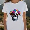 Decorative Skull Illustration with Clear Background A detailed, high-resolution skull illustration with a clear background, suitable for printing or digital use.
