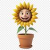 Bright Yellow Flower with Clear Background A large, high-quality PNG file of a bright yellow sunflower with a bold, prominent appearance.