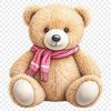 High-Resolution Teddy Bear Graphic A high-resolution illustration of a teddy bear in transparent PNG format.