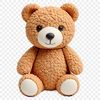 A high-resolution transparent teddy bear image on a clear background.