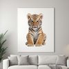A high-resolution image of a tiger in a clear background.