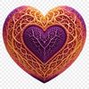 Beautiful Heart Icon in Transparency A high-resolution heart icon with transparent background, suitable for commercial or personal use in various designs.