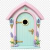 A whimsical fairy door with a clear background, perfect for creative projects.