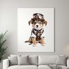 A small, adorable dog with a fluffy coat, set against a transparent background, suitable for sublimation and commercial use.
