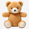 A high-resolution transparent teddy bear image in clear background.