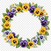 High Resolution Flower Wreath Clipart A high-resolution transparent PNG wreath featuring floral elements.