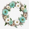 Beautiful High-Res Floral Wreath Design A high-resolution floral wreath with transparent background, ideal for DIY projects.