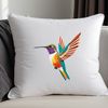Mid-Air Hummingbird Portrait Free Download A high-resolution image of a small, iridescent hummingbird in mid-air.