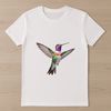 A high-resolution image of a hummingbird in mid-air, showcasing its iridescent feathers.