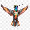 Vibrant Hummingbird on Branch A high-resolution, transparent PNG image of a colorful hummingbird perched on a branch.