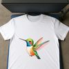A high resolution image of a hummingbird in flight, with a clear background.