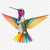 High-Res Hummingbird Illustration A vibrant hummingbird perched on a branch, shown in high resolution.