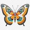 High-Resolution Butterfly Image A high-resolution transparent image of a colorful butterfly with intricate details.