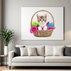 A high-resolution PNG image of a kitten sitting in a woven basket, ideal for commercial or personal use.