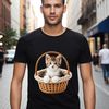 A colorful transparent PNG image of a kitten sitting in a basket, suitable for commercial use and high-resolution printing.