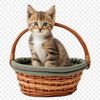 A high-resolution PNG image of a cat basket with a clear background.