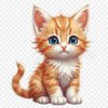 Kitten Silhouette on Transparent Background A small domestic cat with soft fur, standing on all fours on a transparent background.