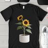 Vibrant Sunflower in Pot A single large sunflower in a flower pot with a clear transparent background.