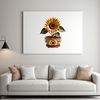 Beautiful Sunflower Silhouette A high resolution, transparent sunflower image on a clear background, suitable for commercial use.