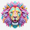 Large, high-resolution transparent image of a majestic lion in a clear background, suitable for commercial or personal use.