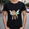 Regal Feline Silhouette A large, golden lion with a distinctive mane standing in a clear background.