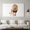 Regal Lion Portrait in a Natural Habitat A large lion in a natural setting with a clear background, suitable for commercial use or personal projects.