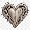 Stylized Transparent Heart Image A stylized, transparent PNG image of a heart icon with a clear background.