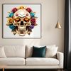 Free Halloween Skull Graphics A high-resolution transparent skull with a clear background, suitable for various creative projects.
