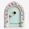 A transparent fairy door with a clear background, suitable for sublimation printing or digital design applications.