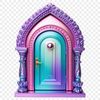 A small fairy door with a clear background, designed for commercial use and available as a high-resolution PNG file.