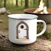 A small, intricately designed fairy door with a transparent background, suitable for various creative projects.
