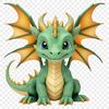 A mythical creature with scales, wings, and a long tail, suitable for sublimation printing.