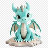 A large, transparent PNG image of a mythical creature with scales, wings, and a long tail.